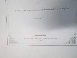 Kritik der allgemein angenommen Deutung der Furcula bei den Vögeln von E.J. Bonsdorf -eripainos 1869 -lintuihin liittyvä tieteellinen tutkielma, 4 liitekuvaa