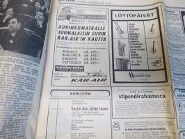 Uusi Suomi la 1.4.1967,  Kansanedustaja vapaan oluen kannalla, Linnanmäen näkötorni, Aktivistivaellus 50 vuotta sitten, sekkipetturi Vassilian Glubokov, ym.