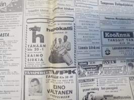 Aamulehti la 1.4.1967, Kolarin malmirata?, MS Finalndia mainos, Amerikkalainen miljonääri Frans Nieminen etsii perillisiä, Urjalan putka kuin leikkimökki, ym.