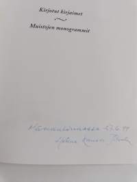 Kirjotut kirjaimet, muistojen monogrammit (signeerattu)