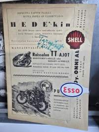 Ruissalon TT -ajot moottoripyörille ja midget autoille.18, , 5, 1952