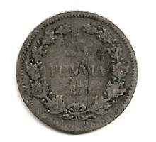 25 penniä  1875 hopeaa