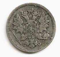 25 penniä  1897 hopeaa