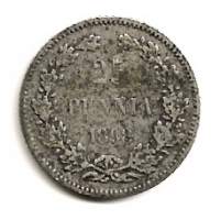 25 penniä  1898 hopeaa