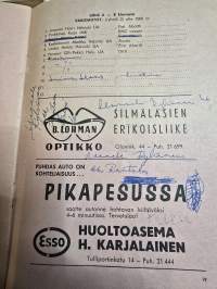 XIX Savonlinnan vauhtikisat  21,8, 1966 käsiohjelma.