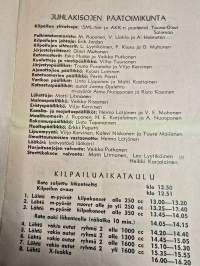 XX Savonlinnan vauhtikisat  13, 8, 1967 käsiohjelma