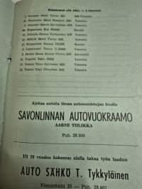 XXI Savonlinnan vauhtikisat  25, 8, 1968 käsiohjelma.