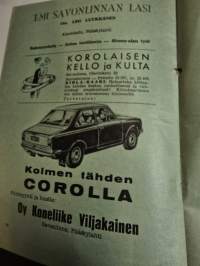 XXI Savonlinnan vauhtikisat  25, 8, 1968 käsiohjelma.