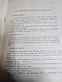 Imatranajo suomen grand prix  mm osakilpailu lisämääräykset.  4, 8, 1968.