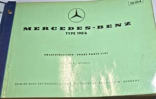 Mercedes -Benz Type 190 B, 10 014, Ersatzteilliste. Spare parts list-varaosaluettelo. Alkuperäinen. June 1959.