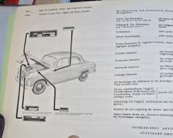 Mercedes -Benz Type 190 B, 10 014, Ersatzteilliste. Spare parts list-varaosaluettelo. Alkuperäinen. June 1959.