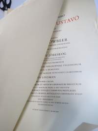 Upsalan yliopiston kunniatohtorin diplomi 1974 - Sven Lindman (Åbo akademi valtiopin professorille myönnetty), tekstissä myös maininta filosofian tohtorin arvosta ym