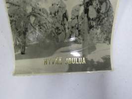 Hyvää Joulua - Valkea joulu - Lauluyhtye Musketöörit, Norlophon / Norsu Oy  -äänilevypostikortti 45 rpm postcard