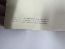 Hyvää Joulua - Valkea joulu - Lauluyhtye Musketöörit, Norlophon / Norsu Oy  -äänilevypostikortti 45 rpm postcard