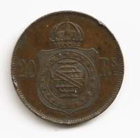 Brasilia 20 Reis 1869 ulkomainen kolikko