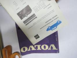 Volvo Amazon 2- ja 4-ovinen henkilöauto (121/122 S F ja L) rakenne, käyttö, huolto -käyttöohjekirja, painettu 12.65 eli alkaen vuosimallista 1966