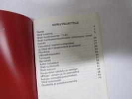 Shell autoilijan muistikirja 1981, sisältää huoltoasema- ja myyntipisteluettelon