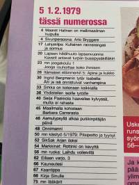 Me Naiset 1979 nr 5, Maaret Halinen, Arto Bryggare, Usabella Rossellini, Hilkka Alatalo, Seija Paakkola