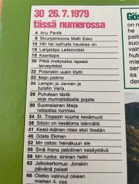 Me Naiset 1979 nr  30, Anu Pentik, Kaustinen, Pori jazz, Verla, Maija Söderholm, lomittaja tulee tilalle - Kaija Jarkko, Gösta Ekman