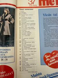 Me Naiset 1976 nro 37, ilmestynyt 9.9, Lenita, Piirpauke, Liisa Voima, Maria Hallin