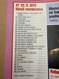 Me Naiset 1979 nr 47, Margit Eskman, sivun persoona Jani Ulenius, Grace Kelly, Robert De Niro, Tervetuloa Paraisilla kaikki - paitsi voimala