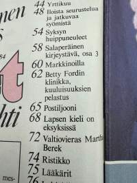 Me Naiset 1984 nr 36, Vesa-Matti Loiri, Lea Laven, Uusi Bond-tyttö Tanya, Eija-Elina Bergholm, Sinun persoona Hannele Krause, Betty Fordin klinikka