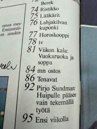 Me Naiset 1984 nr 36, Vesa-Matti Loiri, Lea Laven, Uusi Bond-tyttö Tanya, Eija-Elina Bergholm, Sinun persoona Hannele Krause, Betty Fordin klinikka