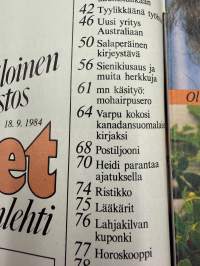 Me Naiset 1984 nr 38, Monacon Stephanie, Ollapa viiskymppinen, Isabella Rossellini, Heidi Tauri