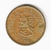 10  markkaa  1958 leveä 1