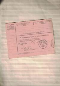 Postiennakko-osoitekortti Helsinki - Wilppula 1926