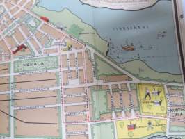 Tampere kartta 195? - Karta över Tammerfors - Map of Tampere -kartta + matkaopas