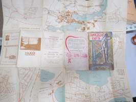 Tampere kartta 195? - Karta över Tammerfors - Map of Tampere -kartta + matkaopas