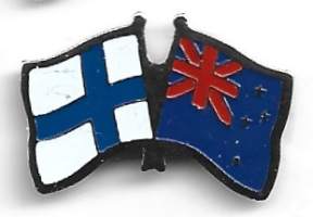 Uusi Seelanti-Suomi lippupinssi  pinssi  rintamerkki