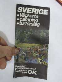 Ruotsi tiekartta / leirintäalueet / reittiehdotuksia - Sverige vägkarta / camping / turförslag -matkailuesite / kartta