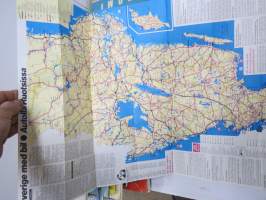 Ruotsi tiekartta / leirintäalueet / reittiehdotuksia - Sverige vägkarta / camping / turförslag -matkailuesite / kartta