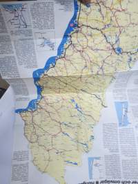 Ruotsi tiekartta / leirintäalueet / reittiehdotuksia - Sverige vägkarta / camping / turförslag -matkailuesite / kartta