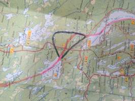 Karelija (Karjala) -matkailukartta, venäjänkielinen