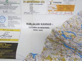 Karjalan Kannas matkailukartta, Historia ja nykyaika 1838-1993, mukana Viipurin kartta - Viipuri 700 -kotiseutumatkailijoille tarkoitettu kartta