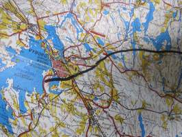 Karjalan Kannas matkailukartta, Historia ja nykyaika 1838-1993, mukana Viipurin kartta - Viipuri 700 -kotiseutumatkailijoille tarkoitettu kartta