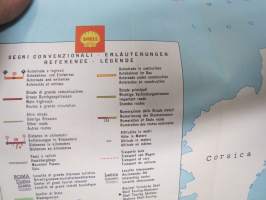 Shell touring Italia carte stradale e autostradale 1969 -tiekartta / road map