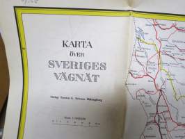Karta över Sveriges vägnät 1957 -tiekartta / road map