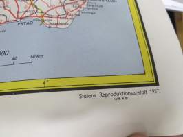 Karta över Sveriges vägnät 1957 -tiekartta / road map