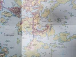 Helsinki matkailijakartta 1961 Turistkarta, Tourist map, Carte touristique, Turistenkarte -map