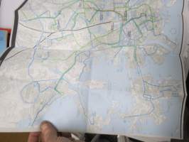 Helsinki linjakartta HKL / HST Helsingfors linjekarta 1987