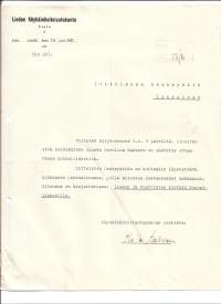 Liedon Köyhäinhoitolautakunta Lieto 1932 - firmalomake