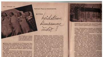 Kotiliesi  1-2 heinäkuu 1941 Perusteellisia ohjeita mm. lieden muuraukseen, talon perustusten tekoon. Linnuista ilona ja suruna, kesän töistä jne.