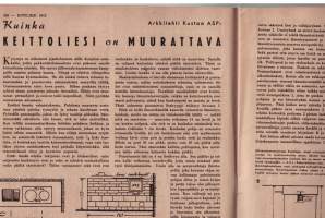 Kotiliesi  1-2 heinäkuu 1941 Perusteellisia ohjeita mm. lieden muuraukseen, talon perustusten tekoon. Linnuista ilona ja suruna, kesän töistä jne.