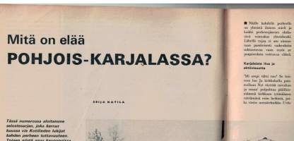 Kotiliesi ,helmikuu1.1969. Neljän sivun juttu kuvineen: Mitä on elää Itä-Karjalassa. Kukka ikkunan ihmeet, Paprikasta pirteyttä,Ohjeita taulujen ripustukseen ym.