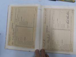 Sotilasmuistioni - varusmiespalveluksen aikaisia muistoja ja piirroksia ym. varten tarkoitettu kirja, viestimies-RUK 1951-52, kokoontumisesta v. 2002 materiaalia