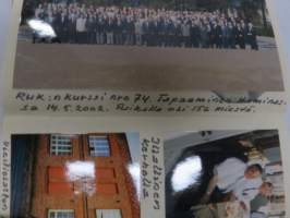 Sotilasmuistioni - varusmiespalveluksen aikaisia muistoja ja piirroksia ym. varten tarkoitettu kirja, viestimies-RUK 1951-52, kokoontumisesta v. 2002 materiaalia